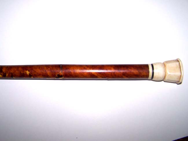 A Beautiful 19th century Whale Ivory Mounted Tortoiseshell Veneered Walking Stick circa 1840
